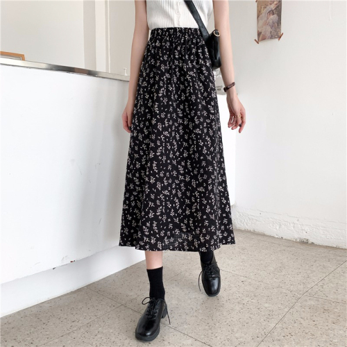 Korean new style skirt sweet loose floral skirt women