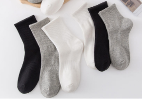 Socks socks women's ins trend all-match spring and summer men's socks deodorant black and white mid-length tube