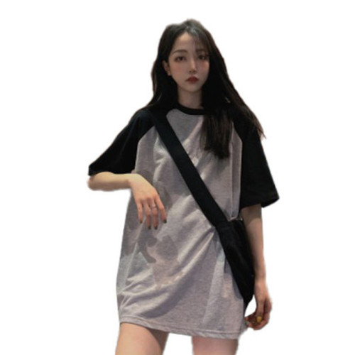 Short-sleeved T-shirt women's loose Korean style summer solid color top