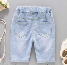 Children's clothing summer shorts outer wear jeans boy baby children's fashion hole pants new children's hole pants