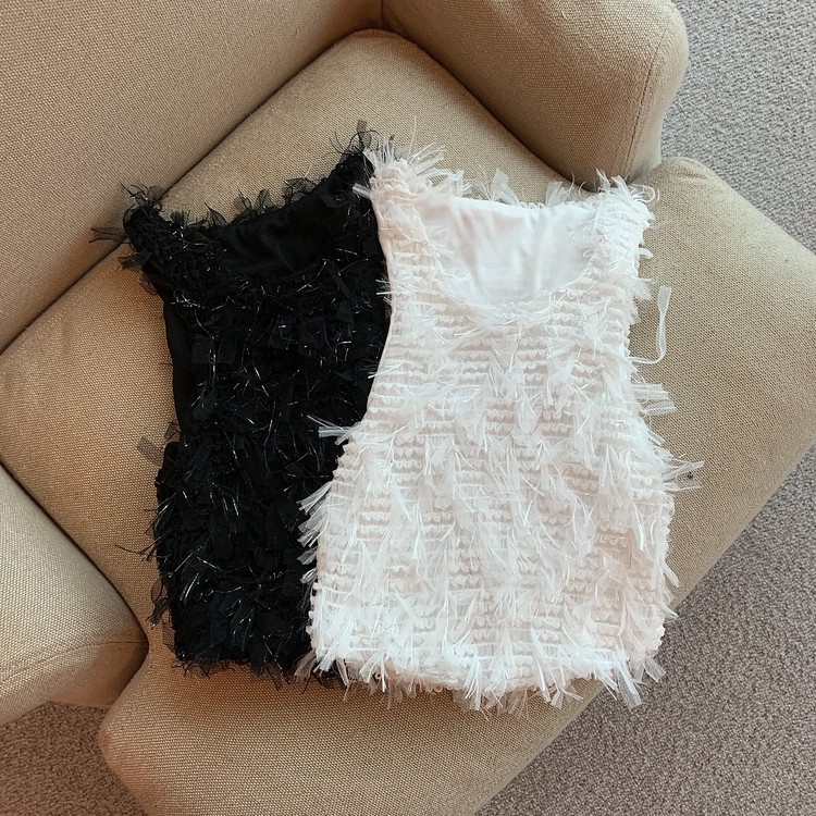 Real price real price summer all-match fringed mesh camisole sling