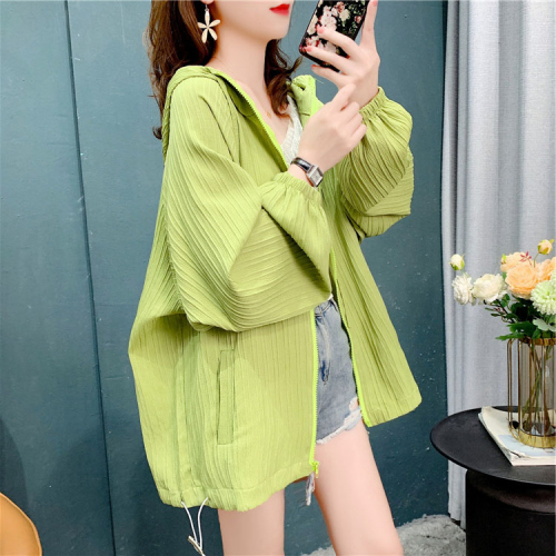 Official picture 15% cotton 80 polyester 5 spandex summer  design solid color long-sleeved sunscreen shirt women