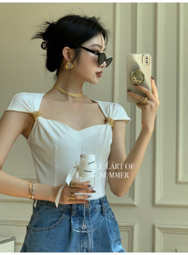 Simple summer design sense French temperament self-cultivation solid color chain fashion bottoming female