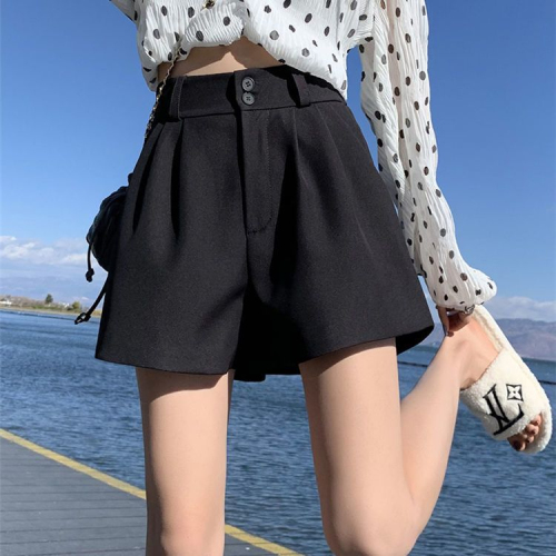 Suit shorts women's 2023 spring and summer new high waist thin casual pants fashion all-match wide-leg pants Korean version of hot pants