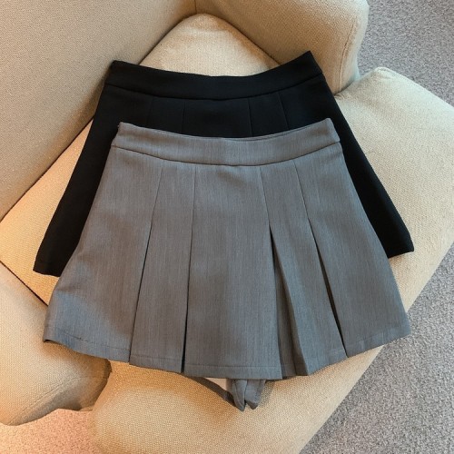 Real shot real price Korean version of Xiaoxiangfeng sweet all-match college style waist skirt skirt hot girl skirt