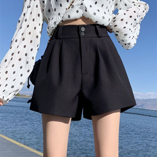 Suit shorts women's 2023 spring and summer new high waist thin casual pants fashion all-match wide-leg pants Korean version of hot pants