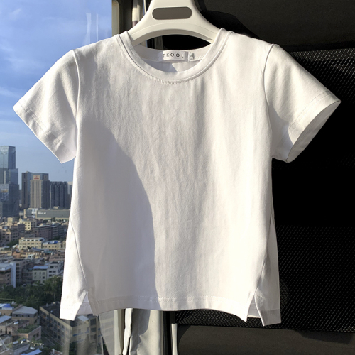 Pure cotton white t-shirt women's short sleeved ins trendy summer new westernized girl feeling commuting short top T-shirt