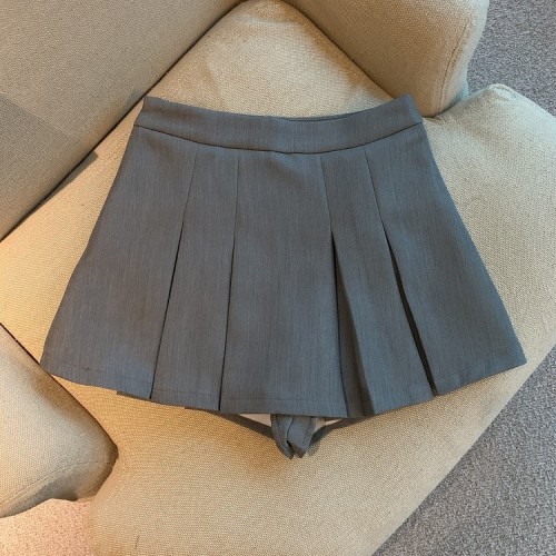 Real shot real price Korean version of Xiaoxiangfeng sweet all-match college style waist skirt skirt hot girl skirt