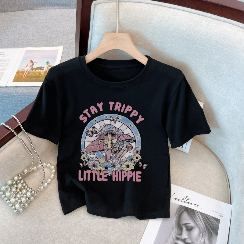 Real shot Nett 40 threads 210g 92% cotton 8% spandex short-sleeved T-shirt female slim