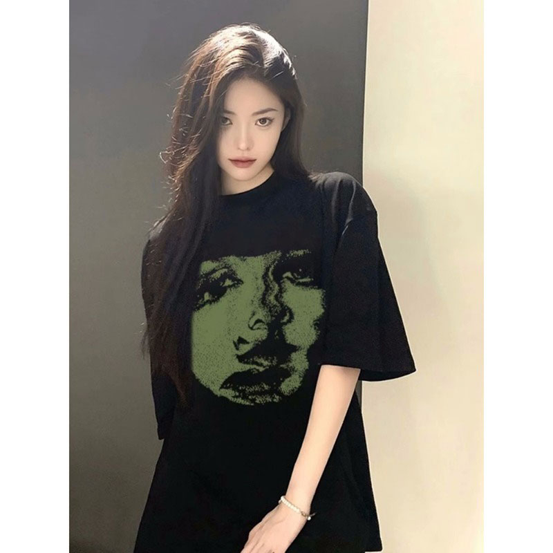 Douyin hot style 230g back bag strip summer new cotton large size women's short-sleeved T-shirt