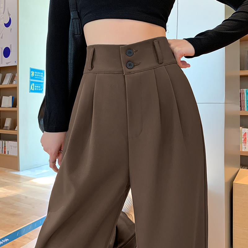 Peacock slanted back bag suit wide-leg pants women's summer high-waist drape loose casual slim straight-leg pants