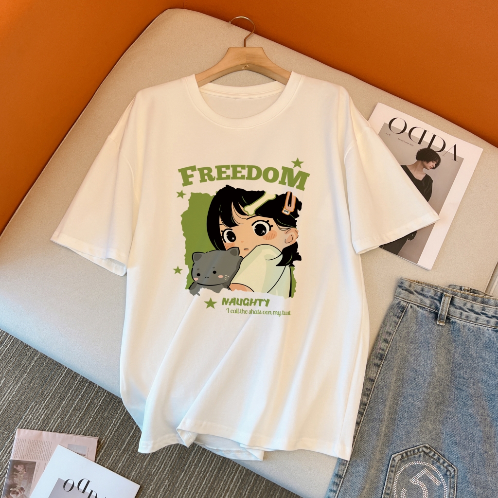 Real shot special price not reduced ~ combed cotton summer short-sleeved T-shirt female loose Korean version