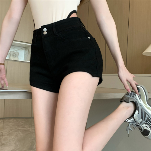 Real price!  Design sense high waist denim hot pants women's casual slim all-match wide-leg shorts