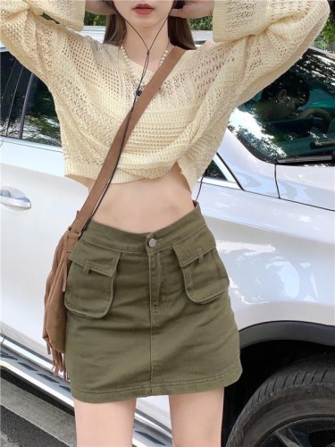 Summer hollow sunscreen knitted blouse women's new retro loose all-match design sense niche long-sleeved all-match tops