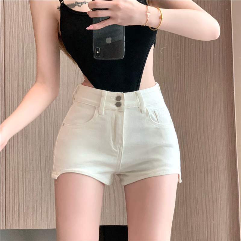 Real price!  Design sense high waist denim hot pants women's casual slim all-match wide-leg shorts