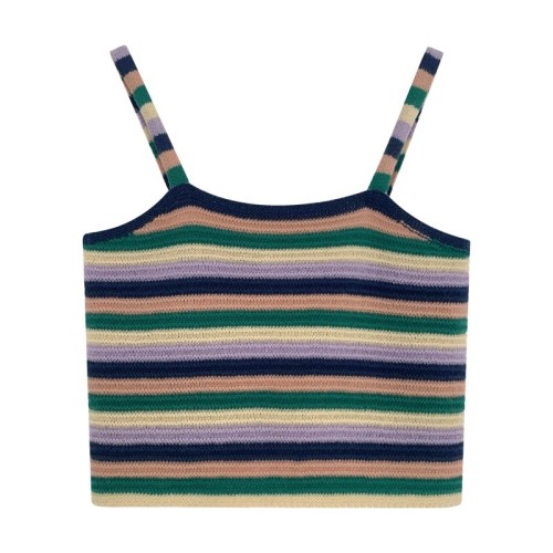 Striped layered knitted camisole women's 2023 new spring and summer inner jacket