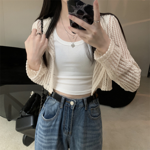 Real price real price summer new design hollow long-sleeved knitted cardigan sun protection clothing women