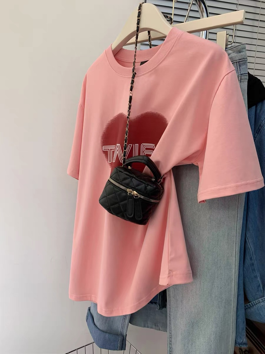 New cotton summer Hong Kong style printed T-shirt
