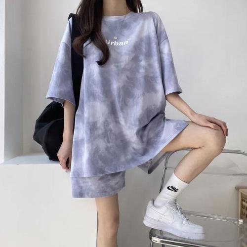 ins casual sports tie-dye suit  new summer versatile national style suit