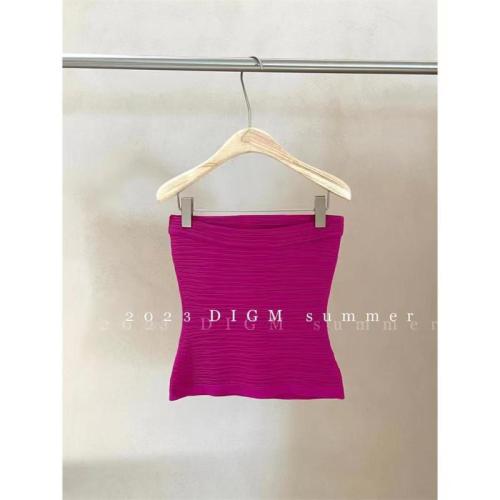 DIGM tube top vest women's spring Korean version of the new self-cultivation slimming solid color bottoming shirt casual tops inside and outside