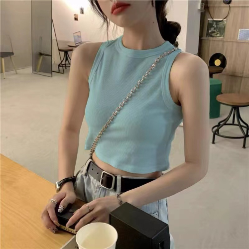 40 pieces of 95 cotton Douyin quality sleeveless blouse women's high waist inside build to cover breasts outside wearing a work-shaped vest to send necklaces