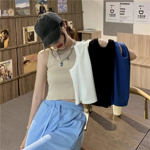 40 pieces of 95 cotton Douyin quality sleeveless blouse women's high waist inside build to cover breasts outside wearing a work-shaped vest to send necklaces