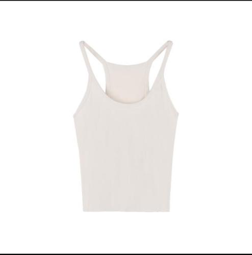 Spice Girl Low Round Neck White Pure Desire Vest Camisole Women's Inner Wear Outer Wear Slim Elastic Outer Wear Short Tops