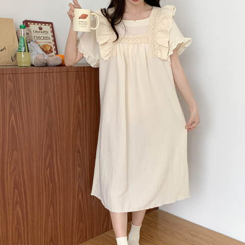 Aishang real shot 2023 summer pajamas female Korean version sweet bubble wrinkle dress home service
