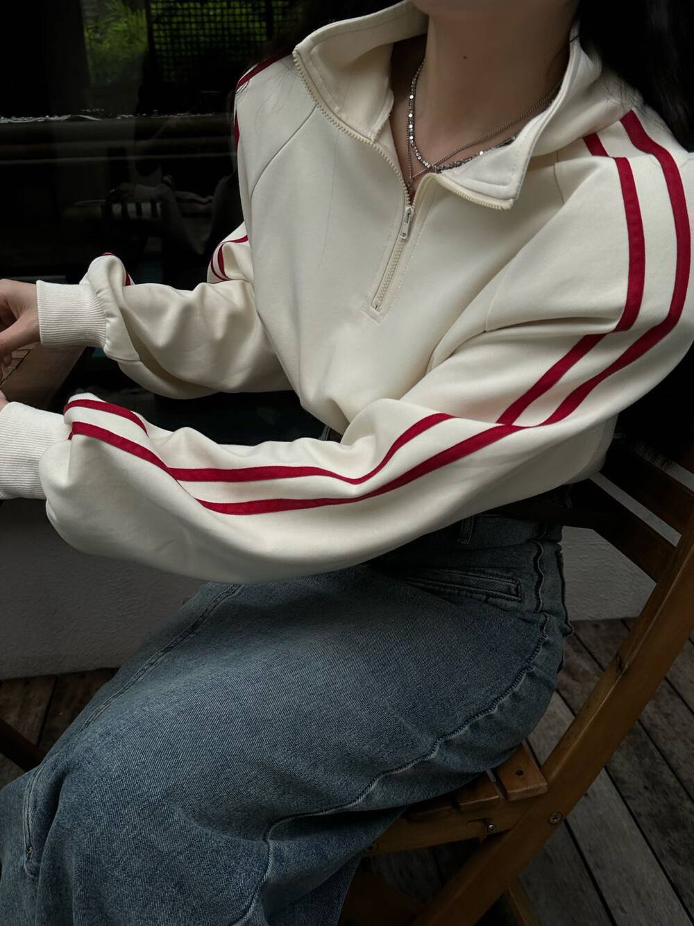 cvc fish scale 2023 spring new Korean style fashionable Polo collar American bar all-match drawstring short sweater women
