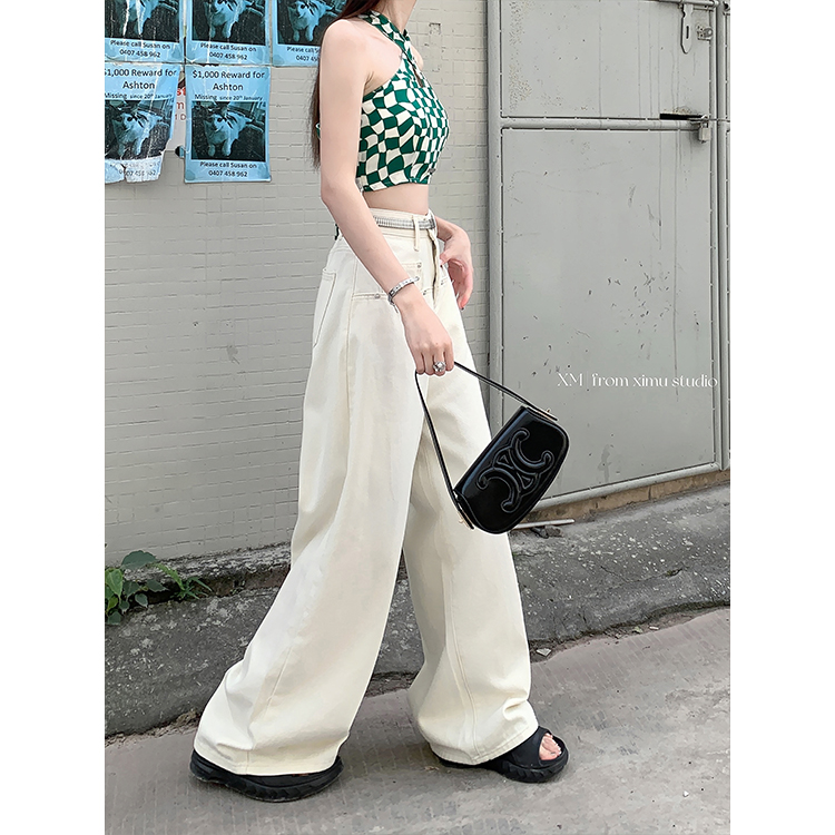 Real price real high waist wide leg straight jeans