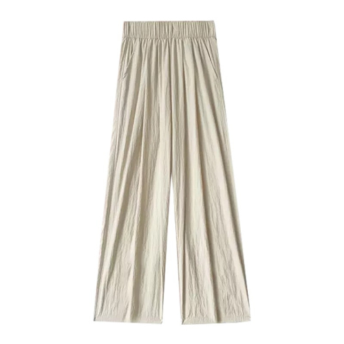 Ice silk wide-leg pants women's summer thin section high-waist drape casual Japanese lazy sense Yamamoto pants cotton linen straight-leg pants