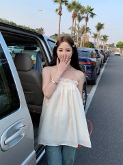 French sweet and gentle wind doll shirt women's summer outerwear camisole loose niche design sleeveless top