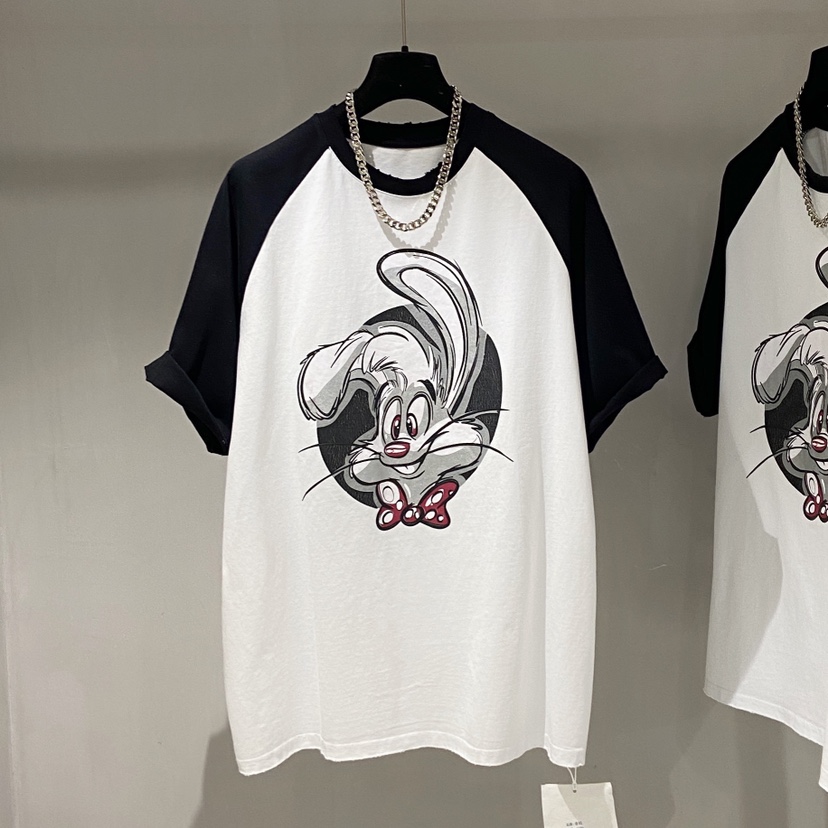 2023 summer pure cotton Korean version large size women's duck print loose all-match round neck short-sleeved fat MM300 catties T-shirt