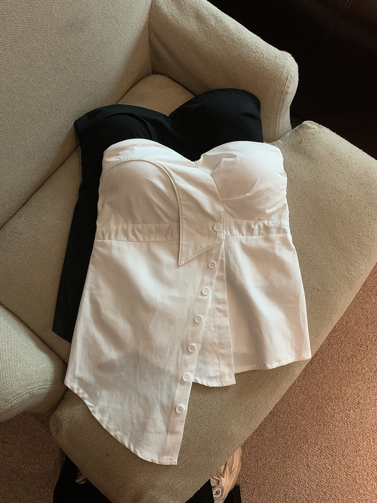 Real price fashion hot girl irregular tube top shirt top