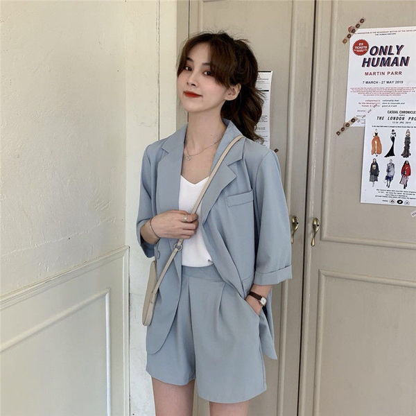 Temperament Fried Street Suit Shorts Set Women's Summer Thin Fashion Net Red Short-sleeved Casual Suit Two-piece Western Style