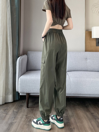 Quick-drying cloth beamed overalls women's summer thin section high-waist breathable quick-drying pants American Harem sweatpants