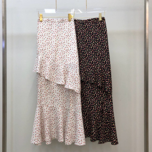 Original Irregular Ruffle Floral Skirt
