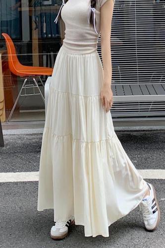 Real price real price 2023 new Korean version design sense skirt splicing long section big swing skirt female