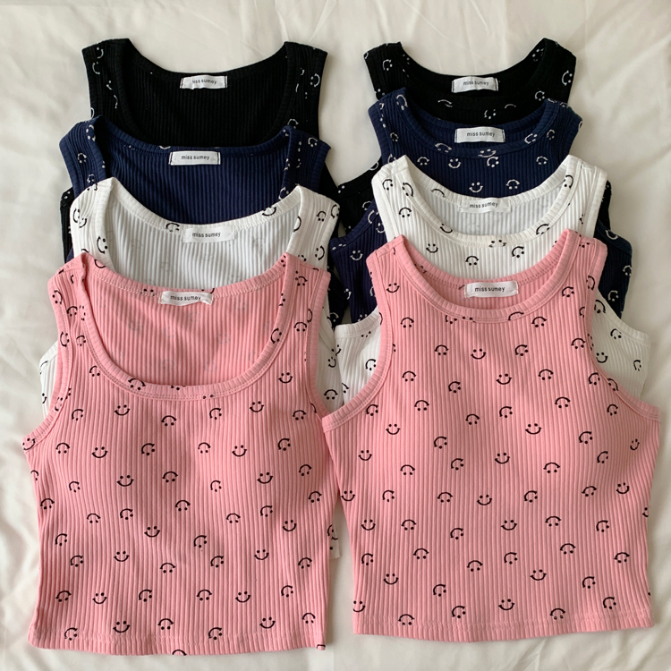 Net price does not reduce the real shot of sweet and spicy beautiful back tooling vest women's summer outerwear slim short top with chest pad