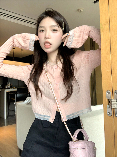 Design sense sunscreen cardigan jacket thin section long-sleeved shirt female summer hot girl wear short top ins shirt