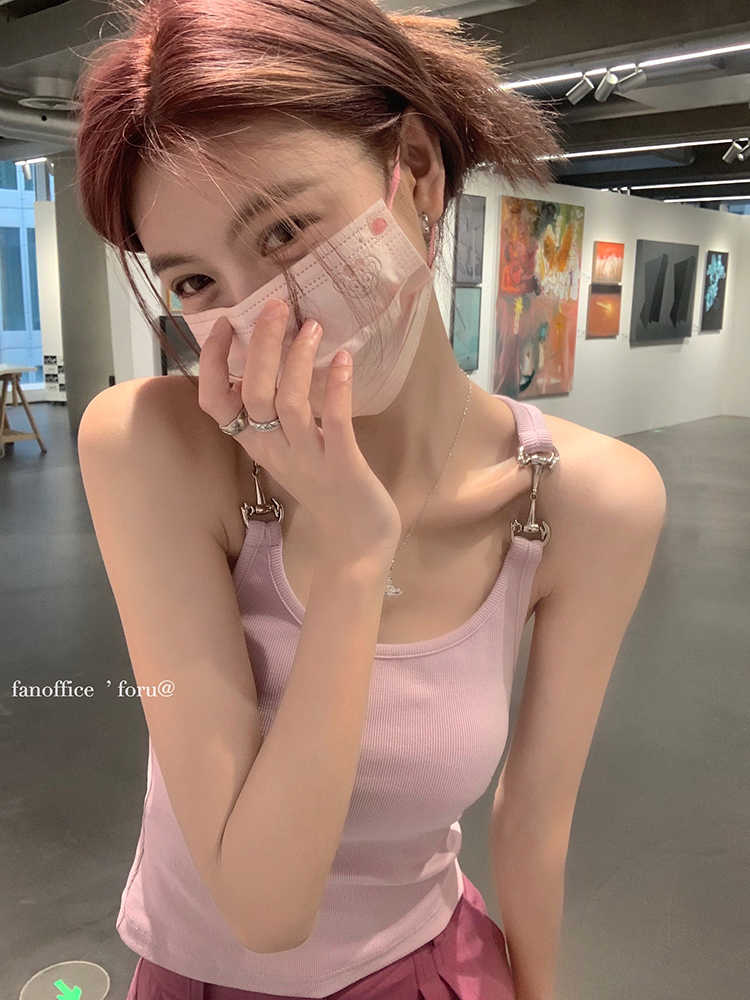 Thirteen Lines Summer Dress New Pure Desire Style Hot Girl Slim Slim Square Collar Clavicle Solid Color Short-sleeved Knitwear Top Women