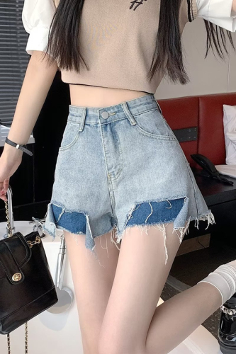 Shorts new spring and summer Japanese line ins lazy simple all-match female jeans trend literary natural waist temperament