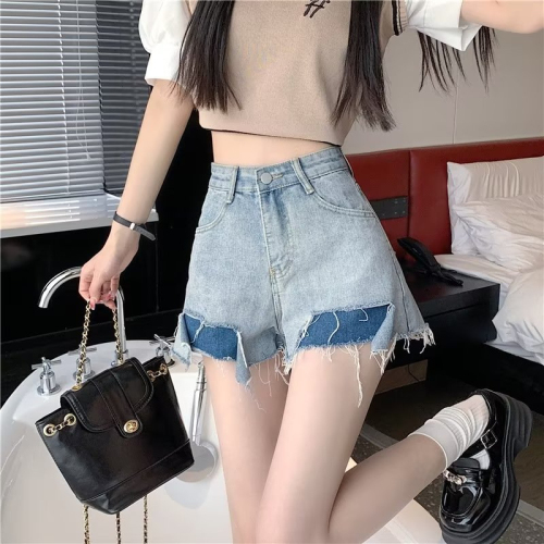 Shorts new spring and summer Japanese line ins lazy simple all-match female jeans trend literary natural waist temperament