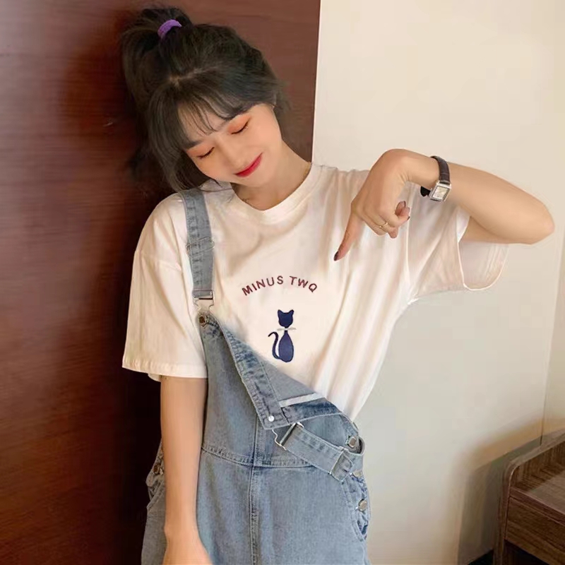 Official picture spring and summer short-sleeved printed T-shirt Four fabrics to choose from Cotton Back collar
