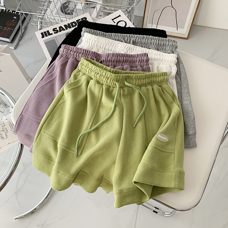 6535 meters, 5 colors, casual sports shorts, women's summer high-waisted a-line wide-leg home hot pants