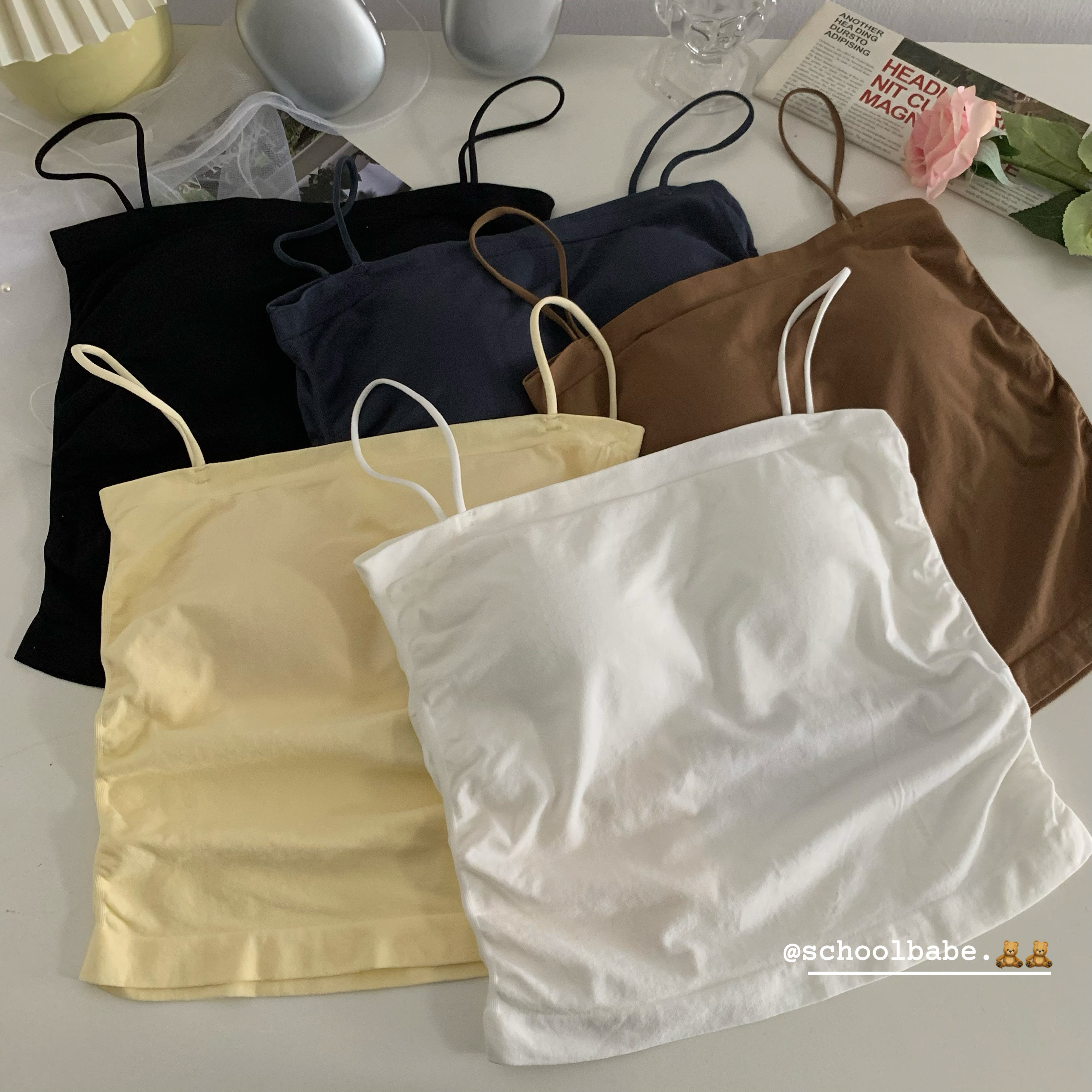 Real price real shot sling camisole women's summer inner wear with chest pad bra one-piece beautiful back bottoming outerwear tube top top