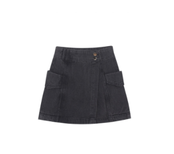 【2TOGIRL】Hot Girl Jeans Skirt Female Summer High Waist Slim Black Irregular Skirt Short Skirt Trendy