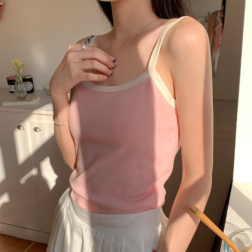 The real price does not reduce the camisole women's summer inner and outer wear French sweet hot girl bottoming shirt top