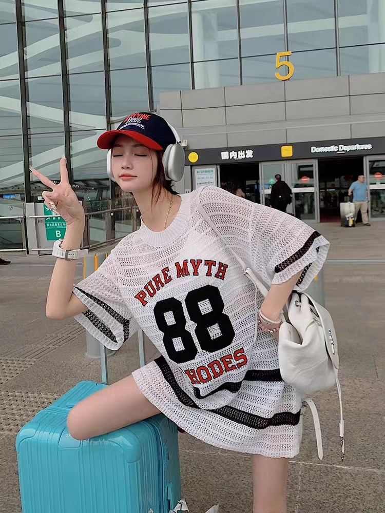 Zhao Chenchen's new product "urban sports style" ych heavy industry dense embroidery No. 88 hollow knitting