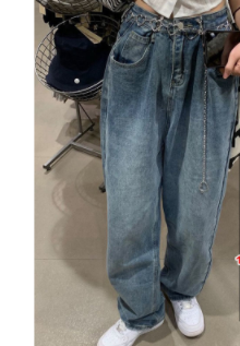 Small Retro Hyuna Jeans Women Summer High Waist Look Thin Loose Straight Leg Mopping Wide Leg Dad Pants Trendy